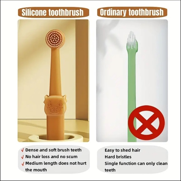 Small pet soft silicone toothbrush set with storage case - Picture 8 of 11